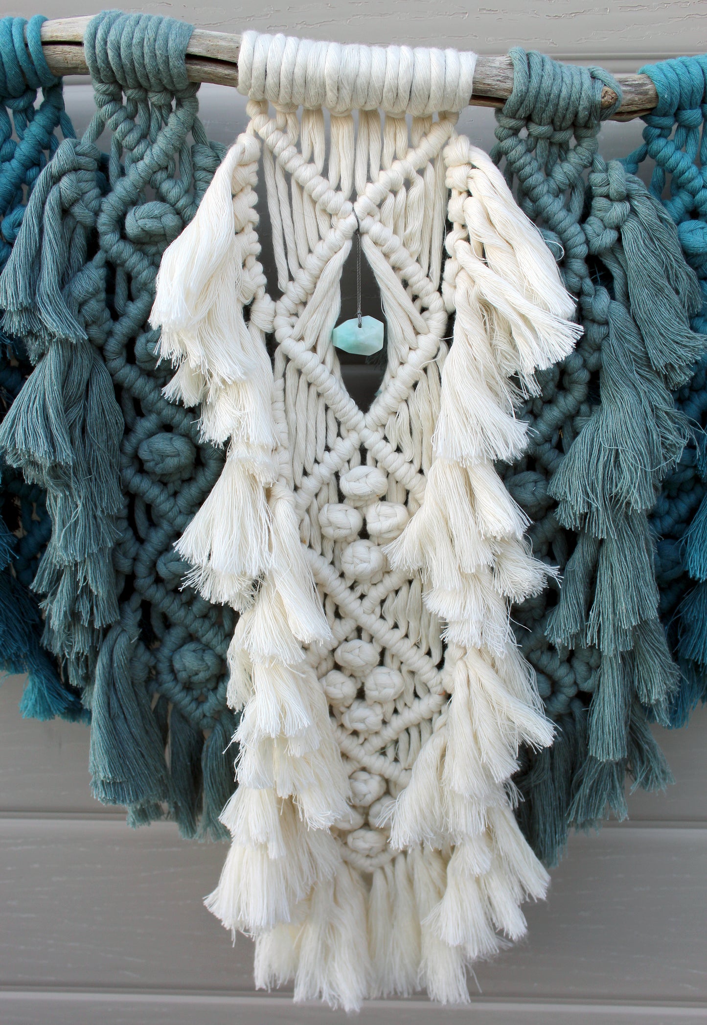 Forget Me Knots Macrame Fringe Tapestry Wall Hanging image 1