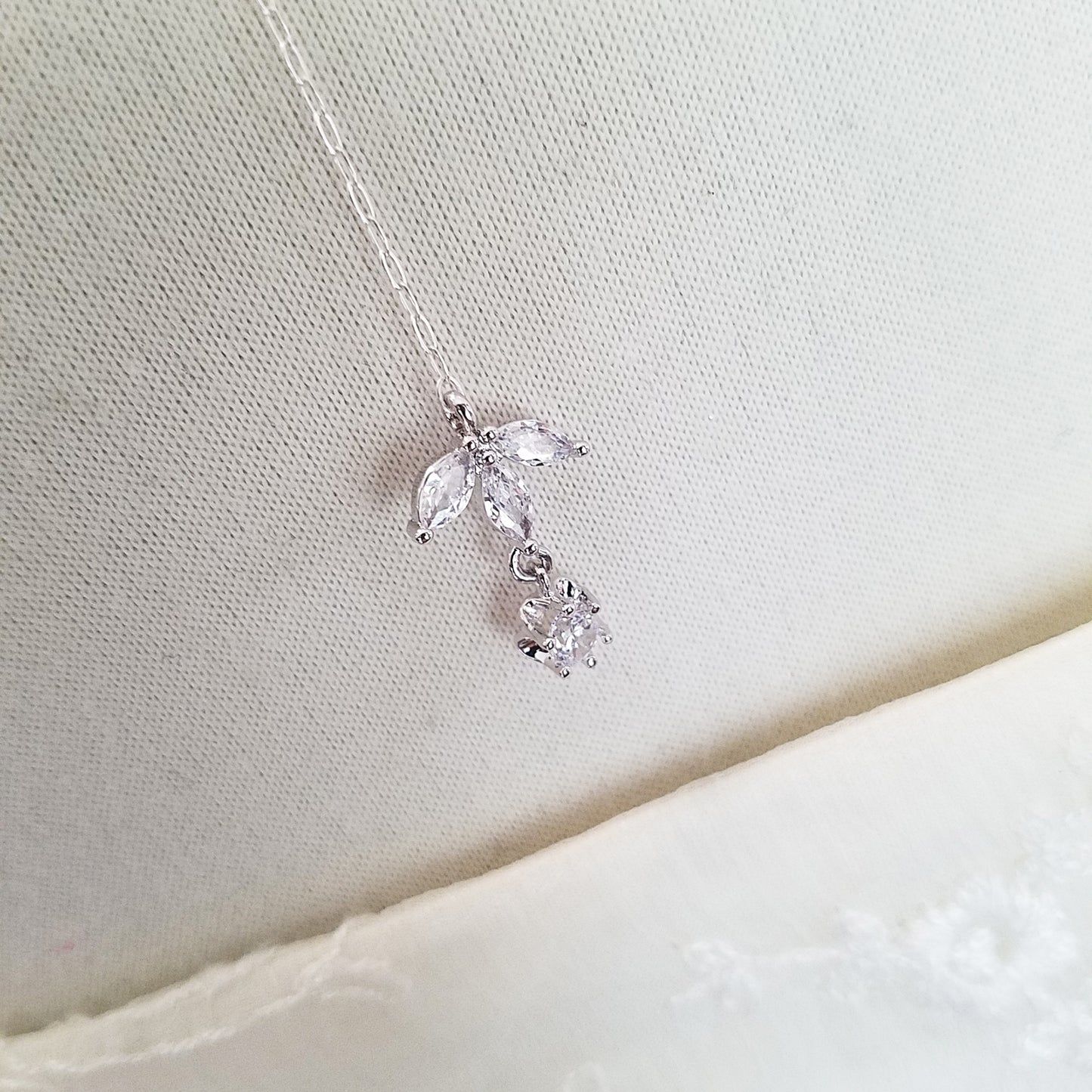 Back Drop Fleur De Lis Bridal Y Lariat Necklace image 10