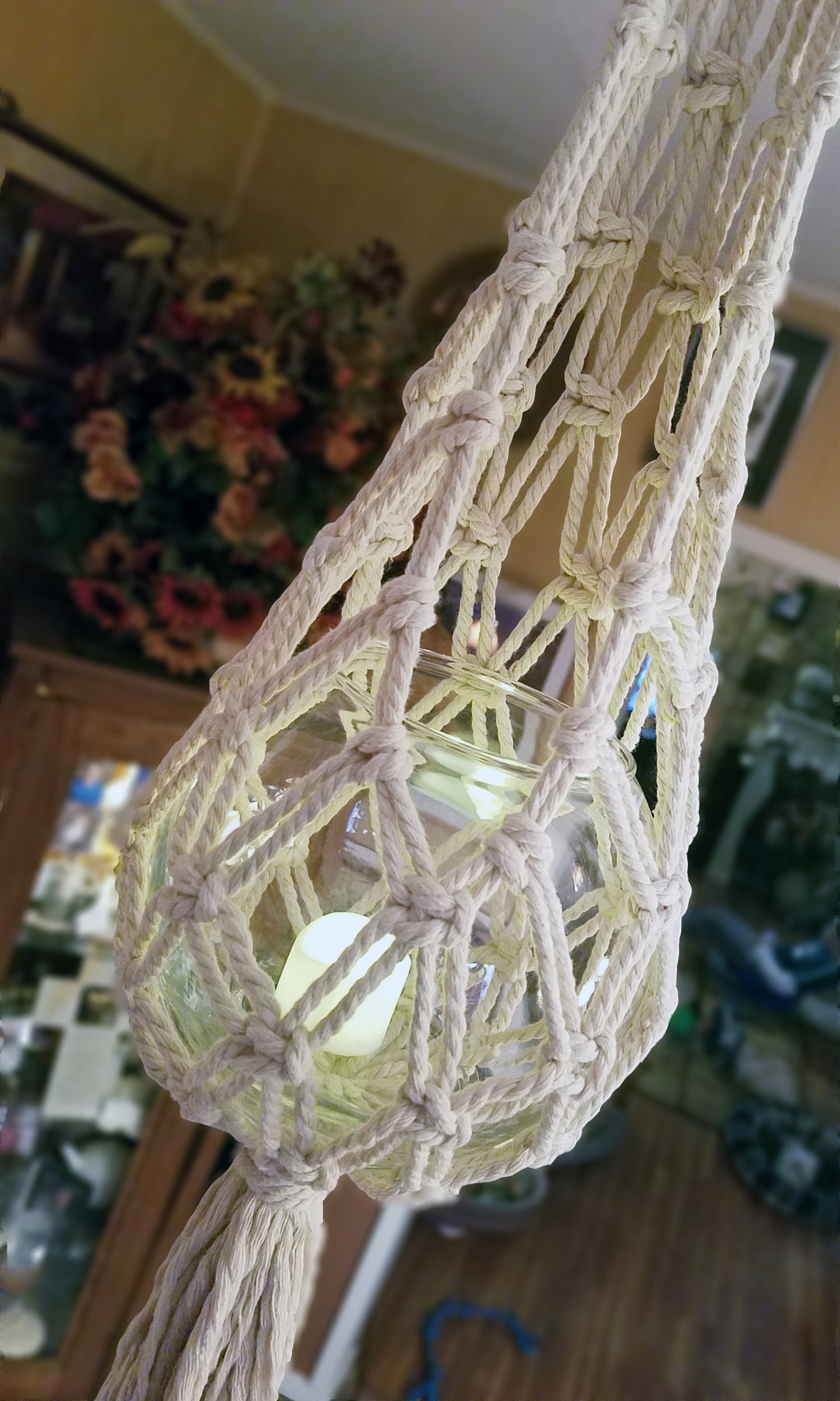 Forget Me Knots Macrame Globe Plant Hanger-3 sizes image 5