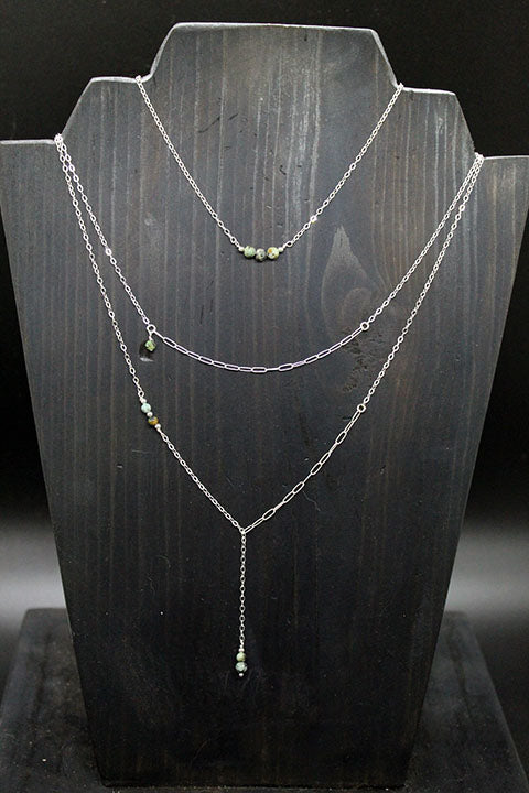 Triple African Turquoise Necklace image 5