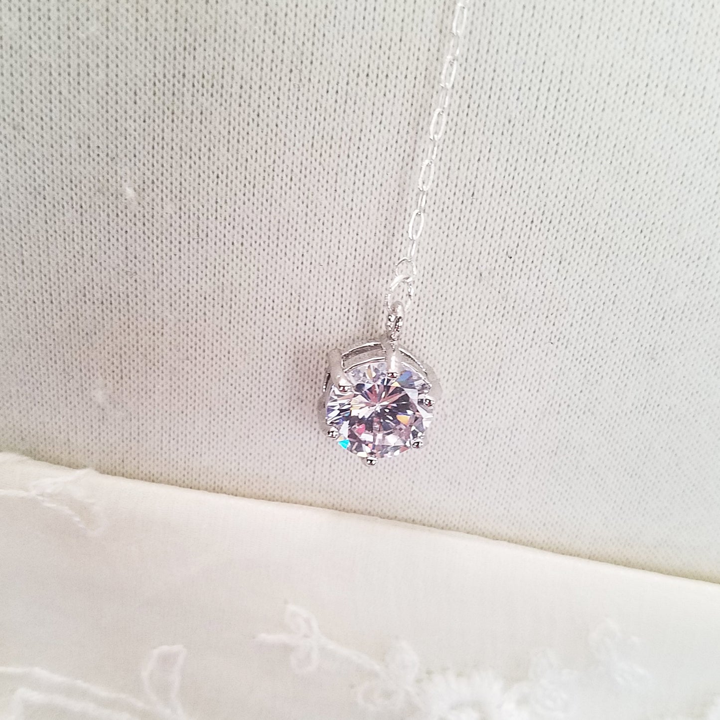 Back Drop Round CZ Bridal Y Lariat Necklace image 11