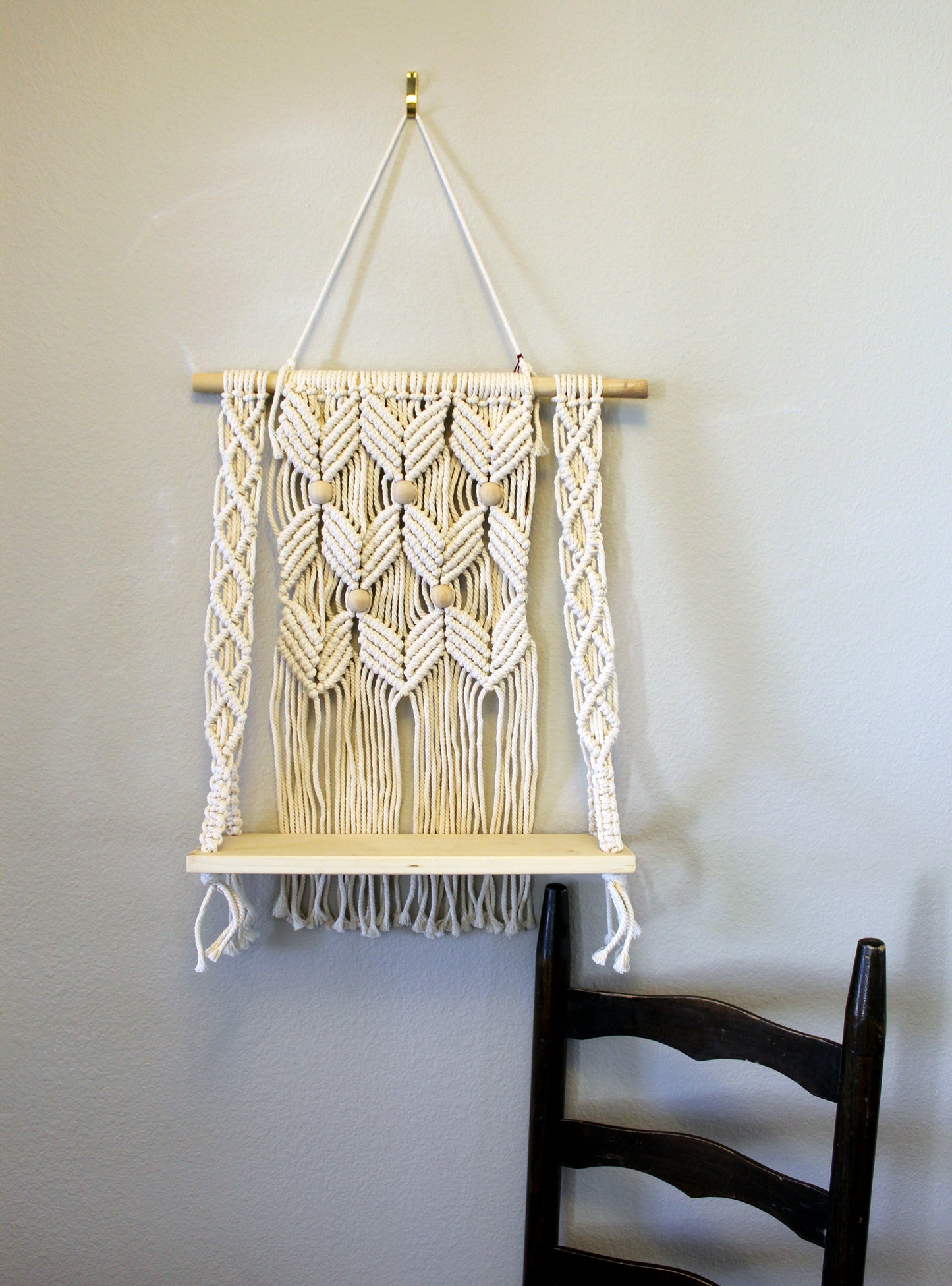 Forget Me Knots Macrame Chevron Hanging Shelf image 4