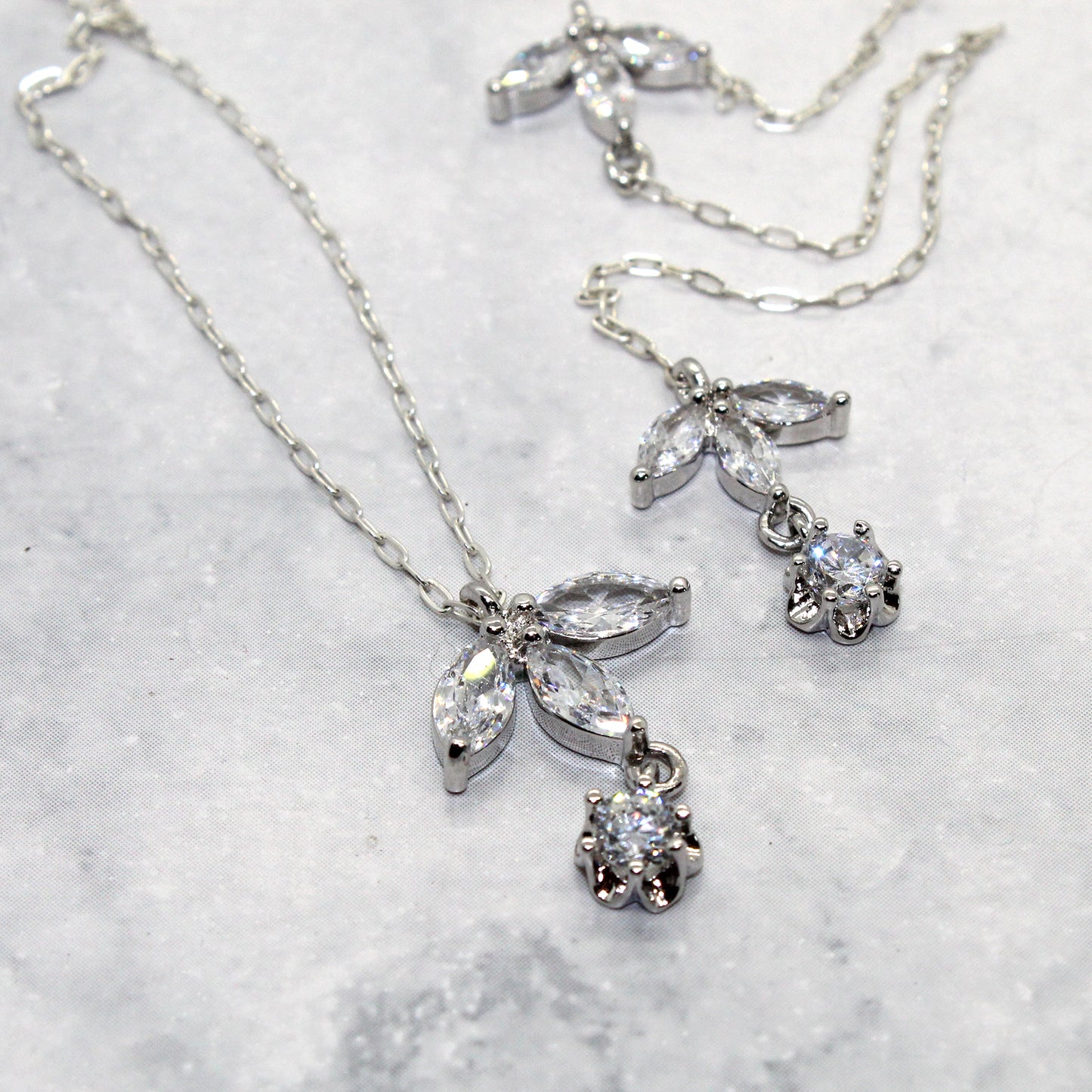 Back Drop Fleur De Lis Bridal Y Lariat Necklace image 0