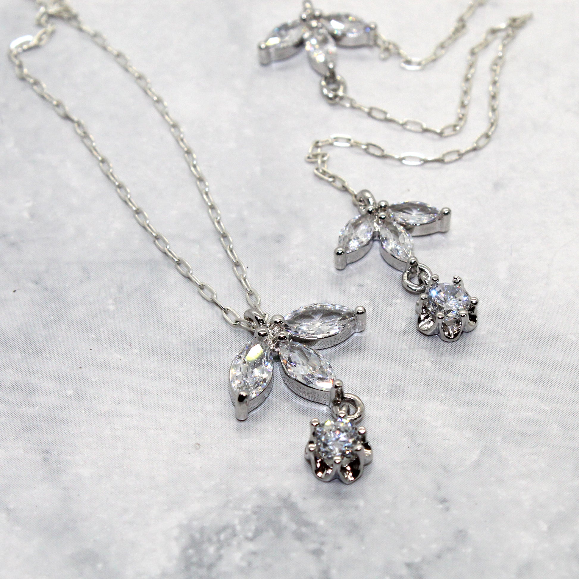 Back Drop Fleur De Lis Bridal Y Lariat Necklace image 0