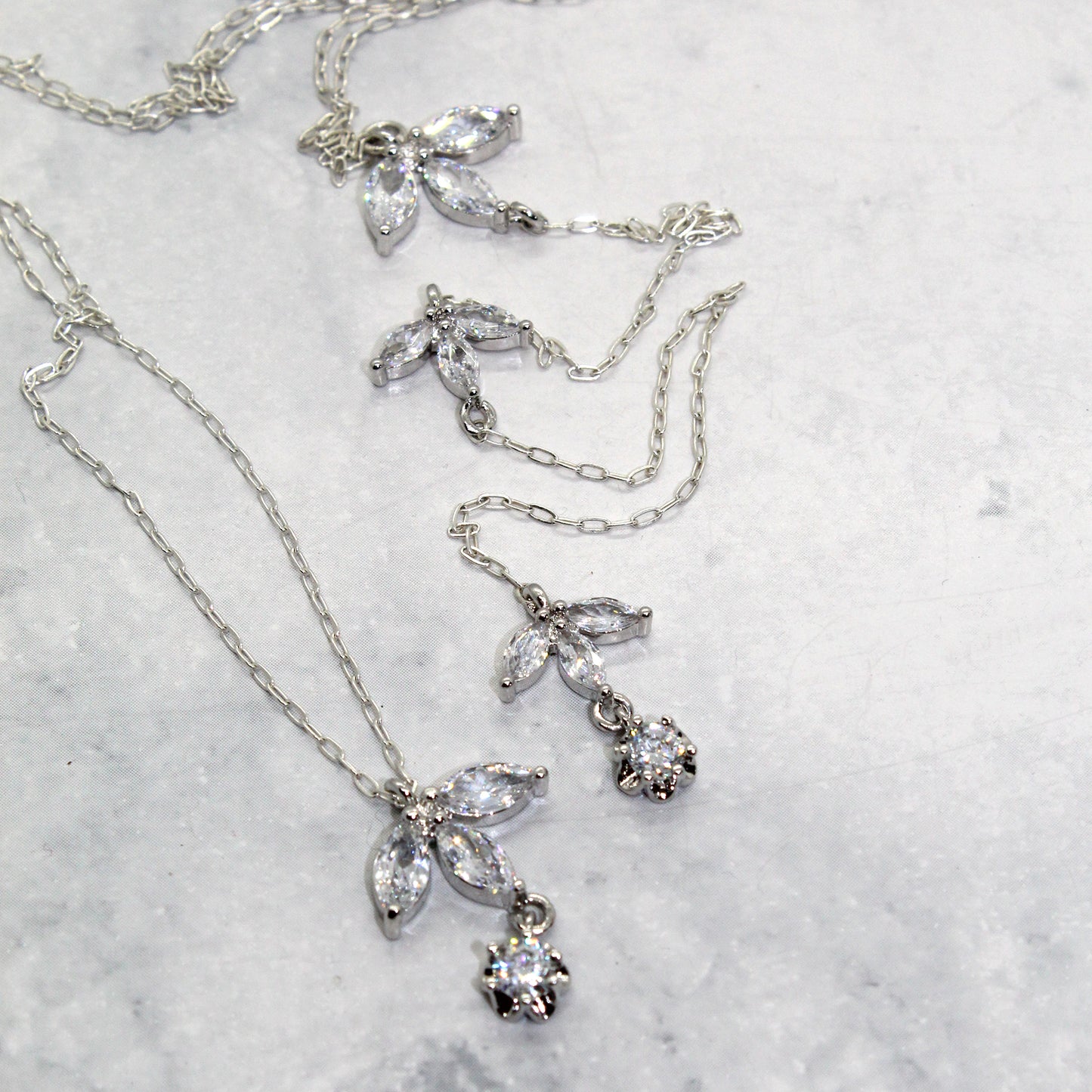 Back Drop Fleur De Lis Bridal Y Lariat Necklace image 2