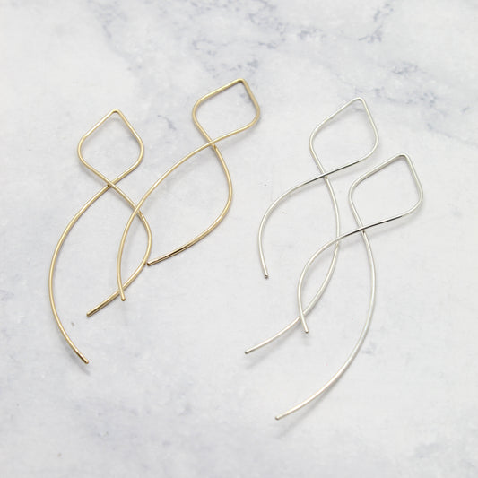 Figure Eight Threader Earrings image 0