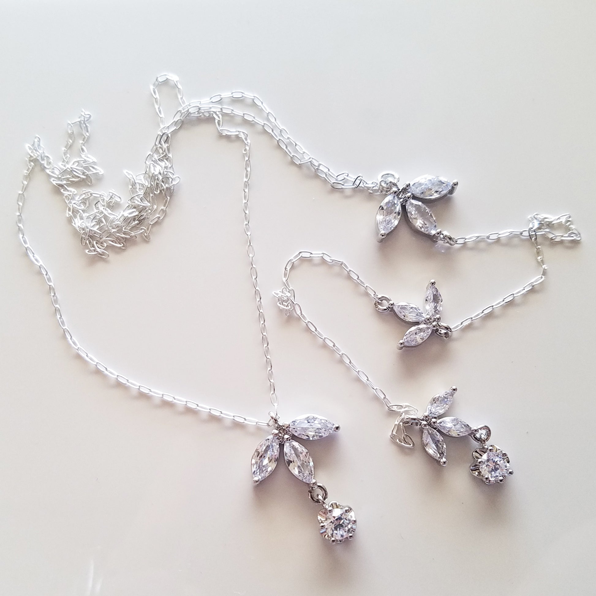 Back Drop Fleur De Lis Bridal Y Lariat Necklace image 4