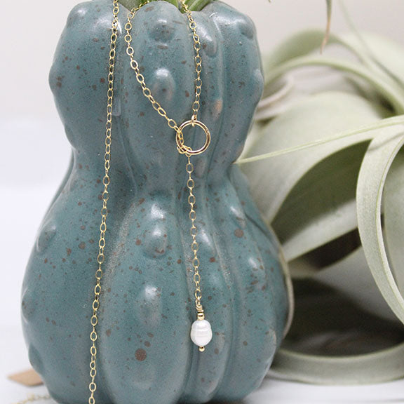 Pearl Lariat Necklace image 1