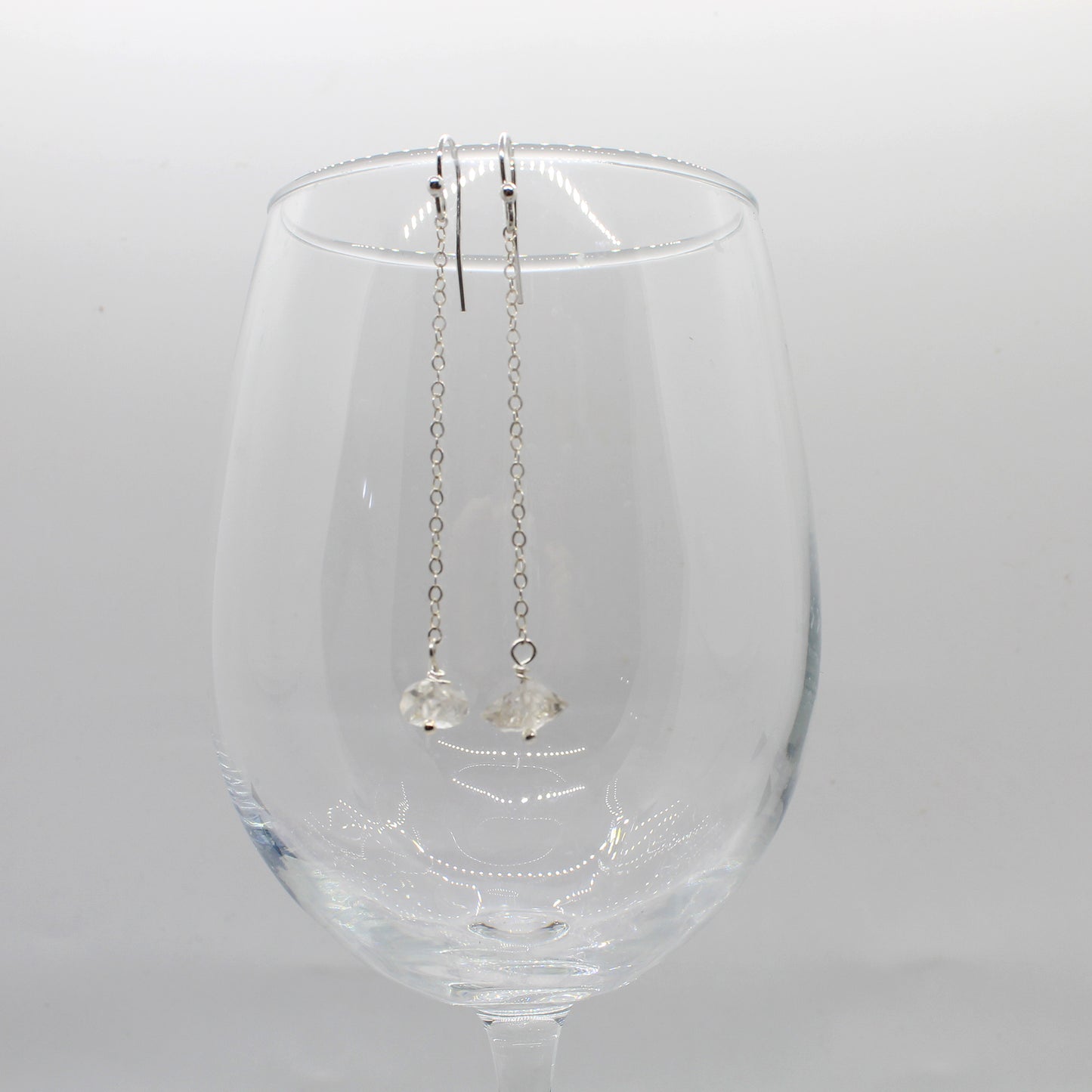 Brit Herkimer Diamond Chain Earrings image 3