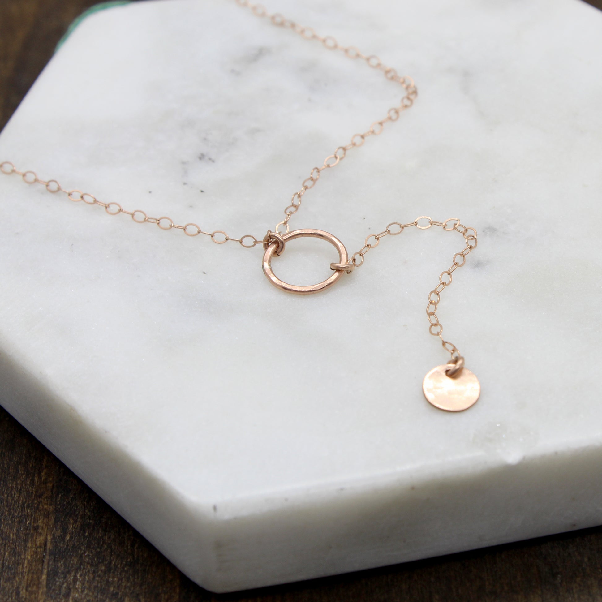 Circle Drop "Y" Necklace image 0