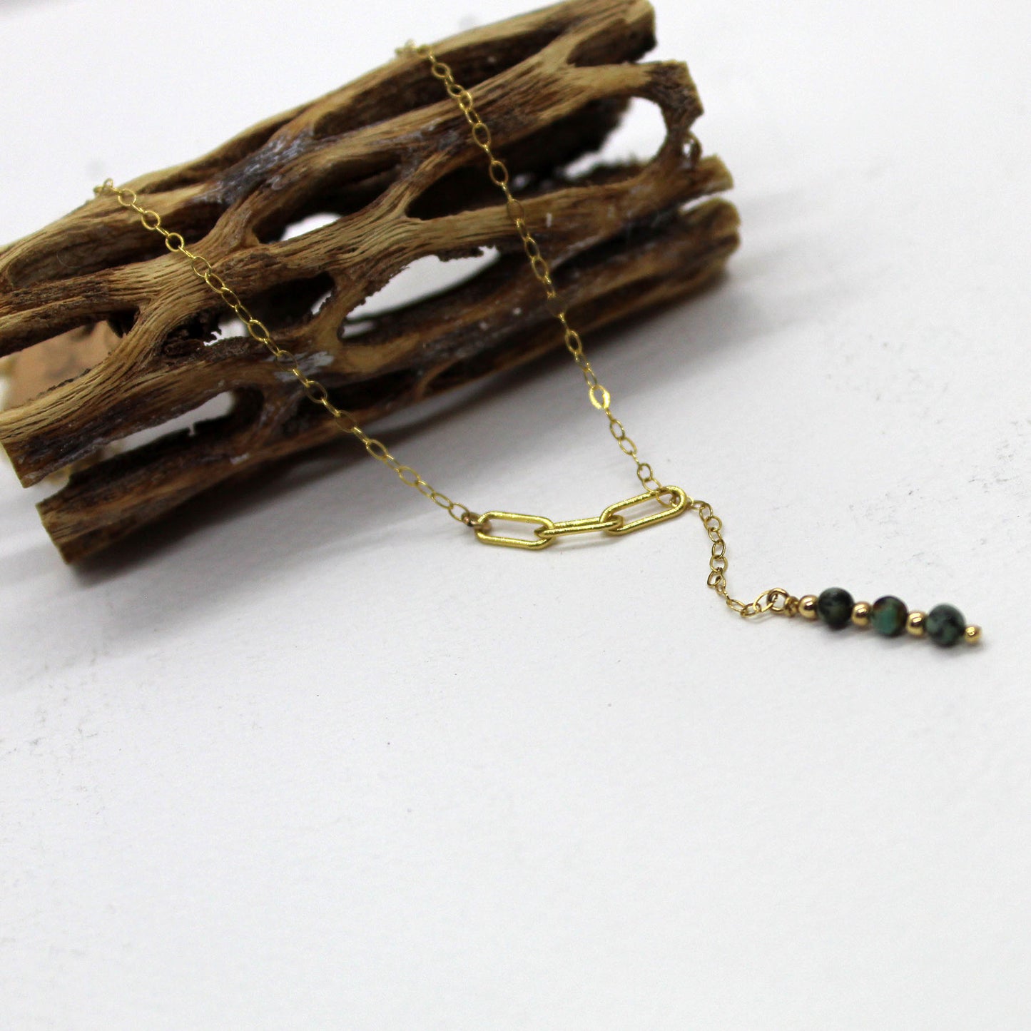 African Turquoise Fixed Lariat Necklace image 5