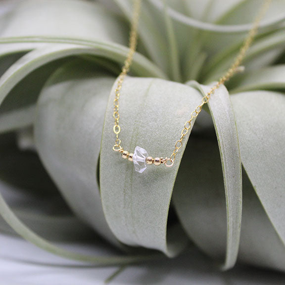 Herkimer Bead Diamond Necklace image 0