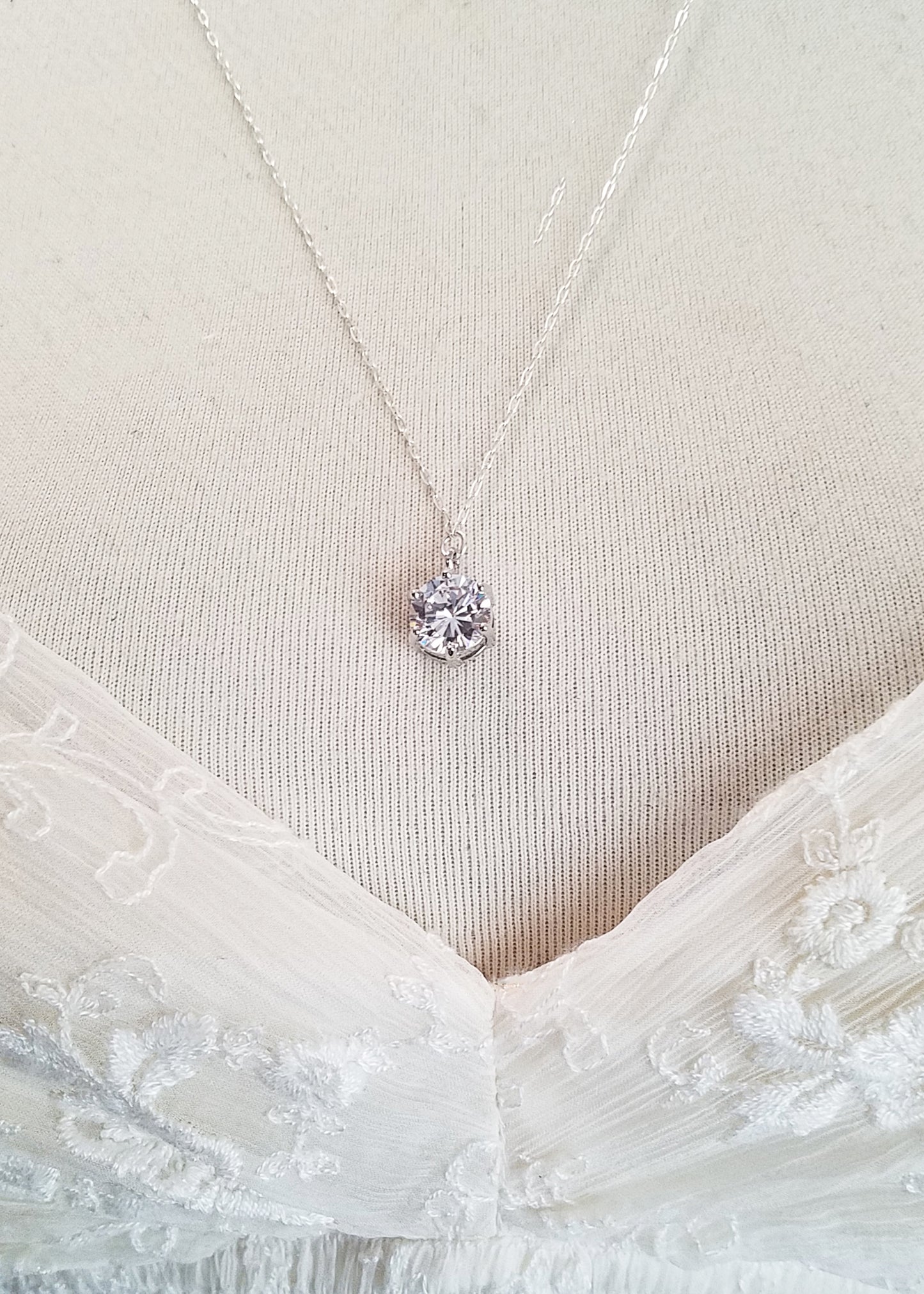 Back Drop Round CZ Bridal Y Lariat Necklace image 6