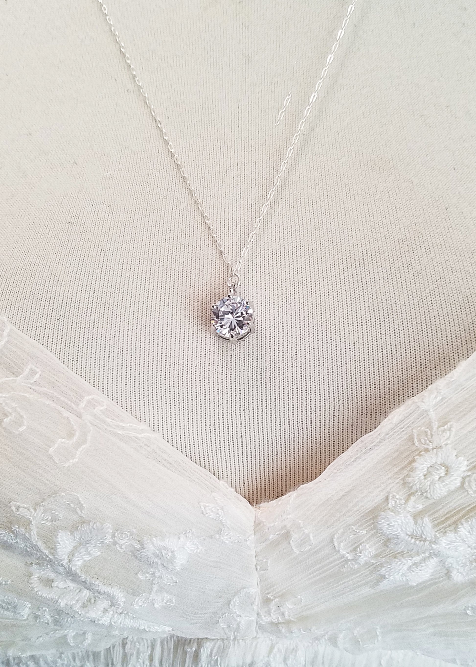 Back Drop Round CZ Bridal Y Lariat Necklace image 6