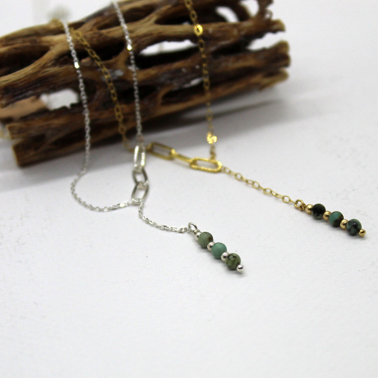 African Turquoise Fixed Lariat Necklace image 1