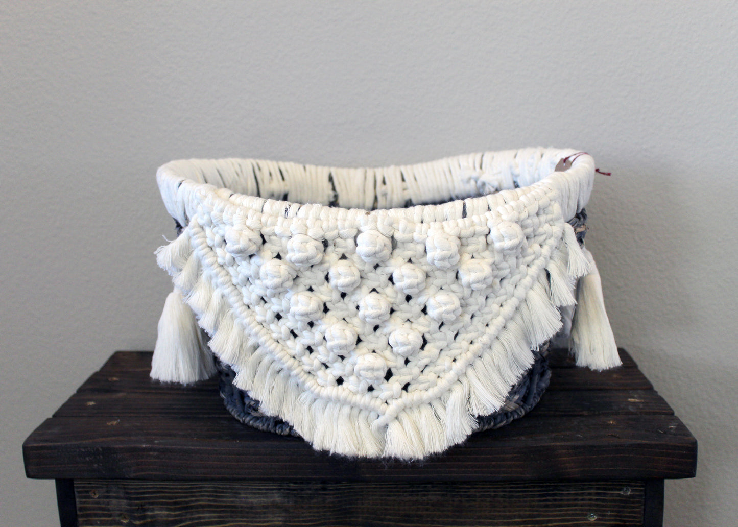 Forget Me Knots Macrame Berry Wicker Baskets image 0