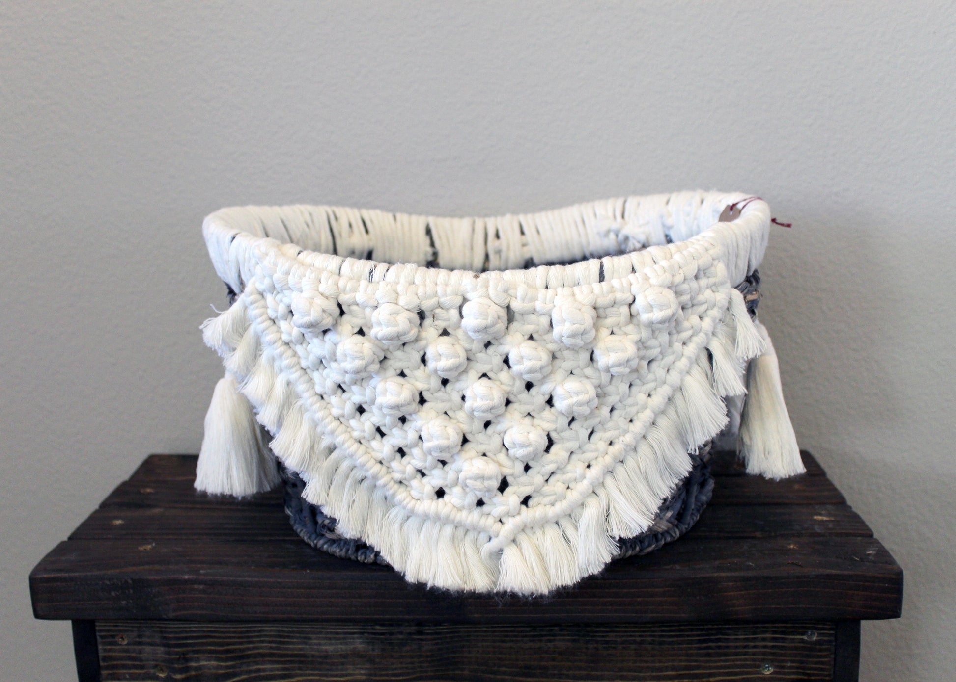 Forget Me Knots Macrame Berry Wicker Baskets image 0