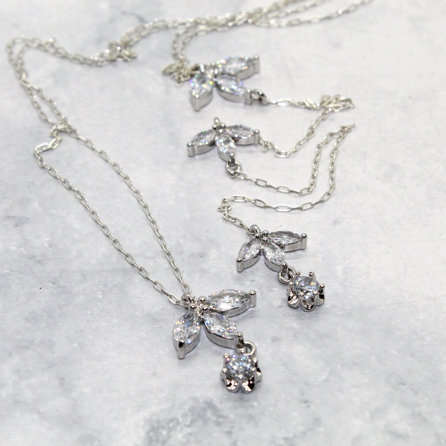 Back Drop Fleur De Lis Bridal Y Lariat Necklace image 3