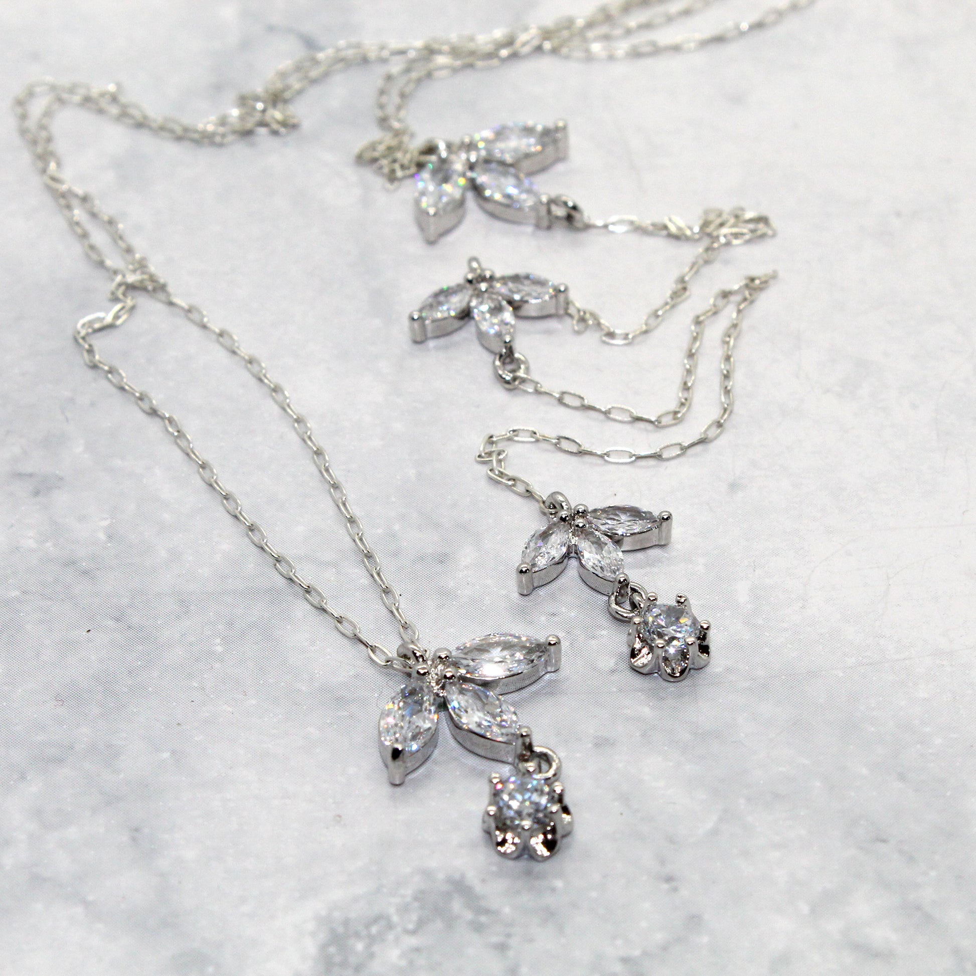 Back Drop Fleur De Lis Bridal Y Lariat Necklace image 3