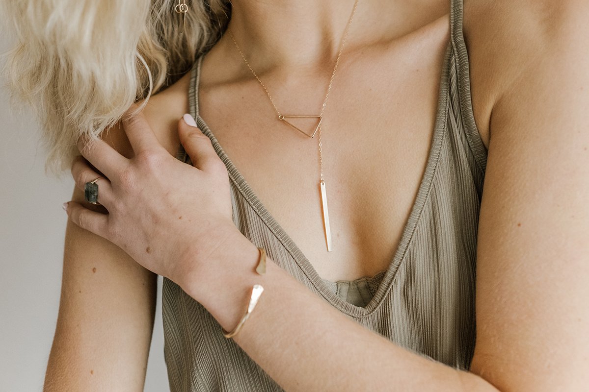 Triangle Lariat Necklace Necklace image 2