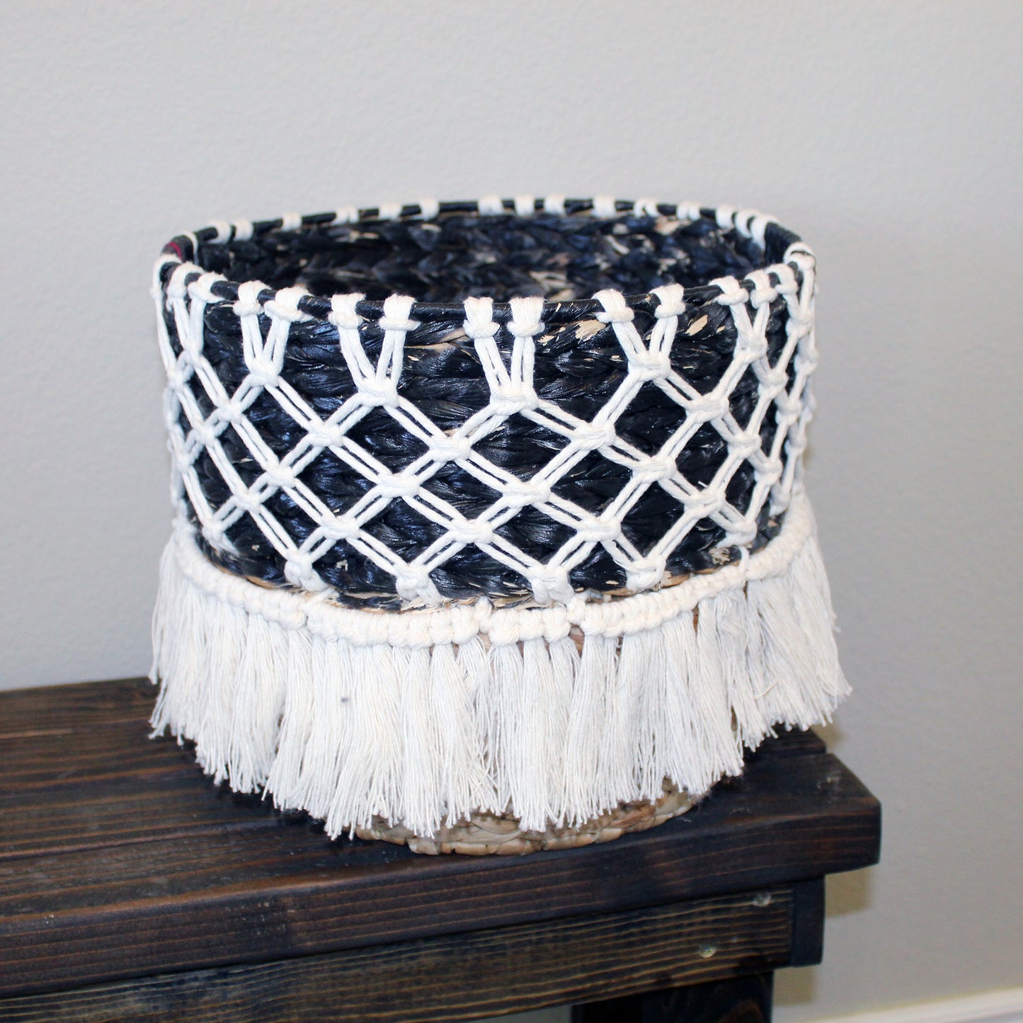 Forget Me Knots Macrame Criss-Cross Wicker Baskets image 1