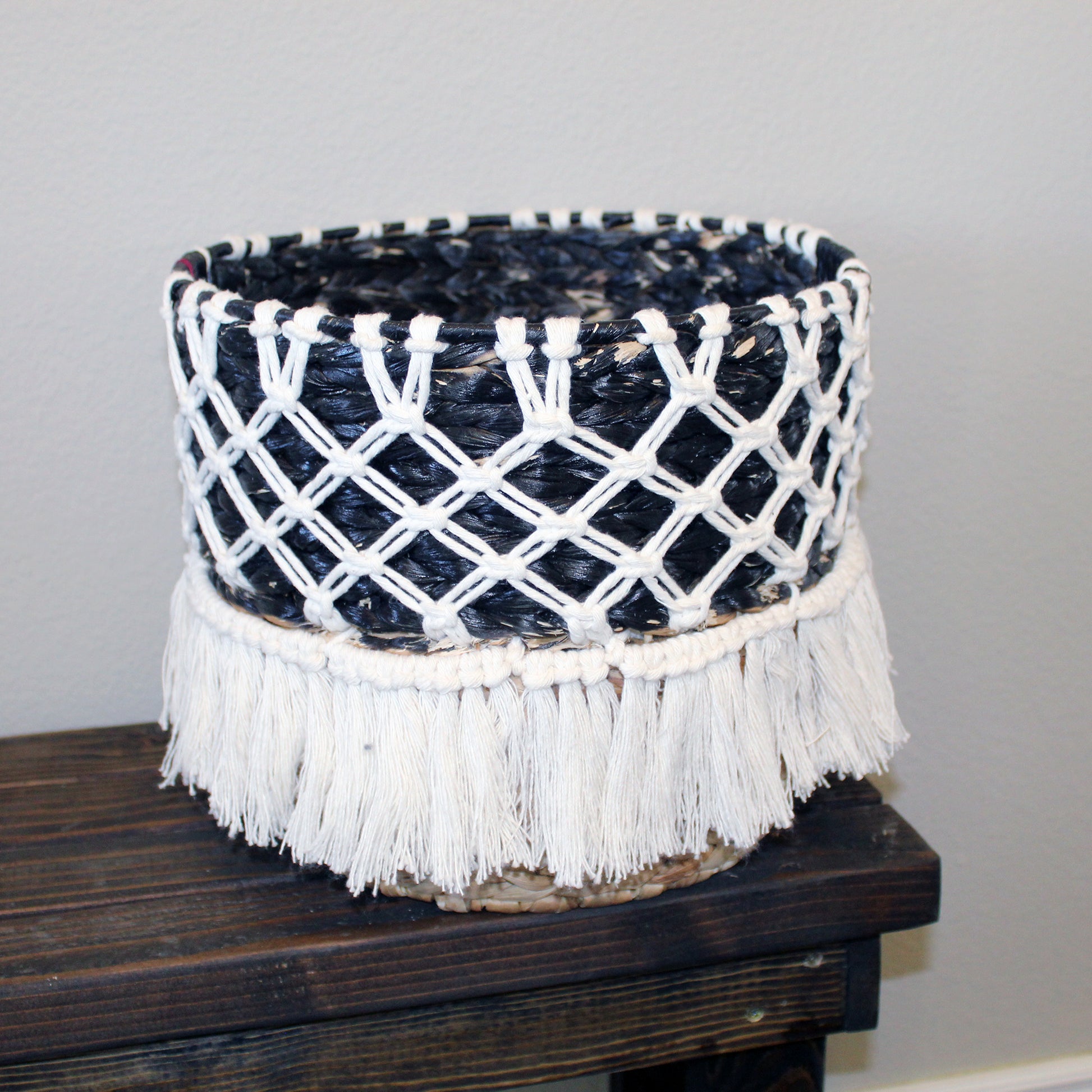 Forget Me Knots Macrame Criss-Cross Wicker Baskets image 1