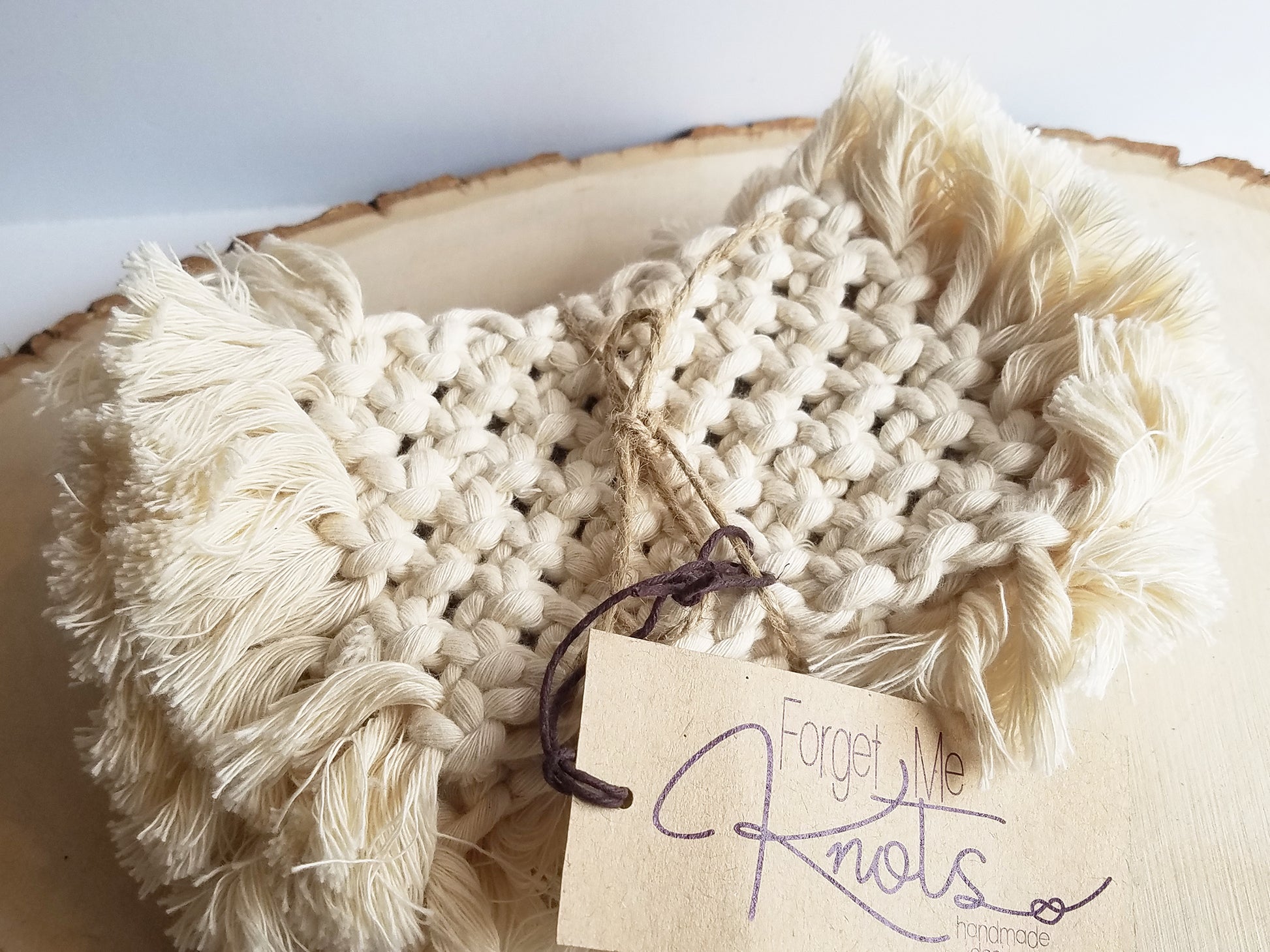 Forget Me Knots Macrame Coasters (Set of 2 or 4) image 1