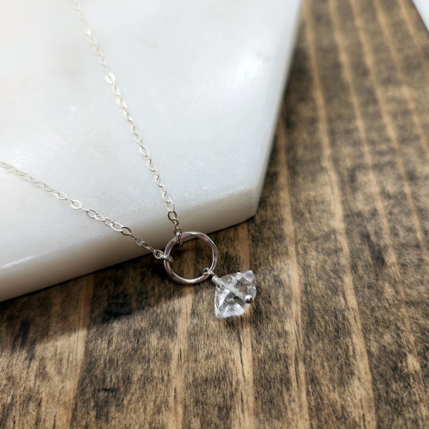 Herkimer Ring Drop Necklace image 1