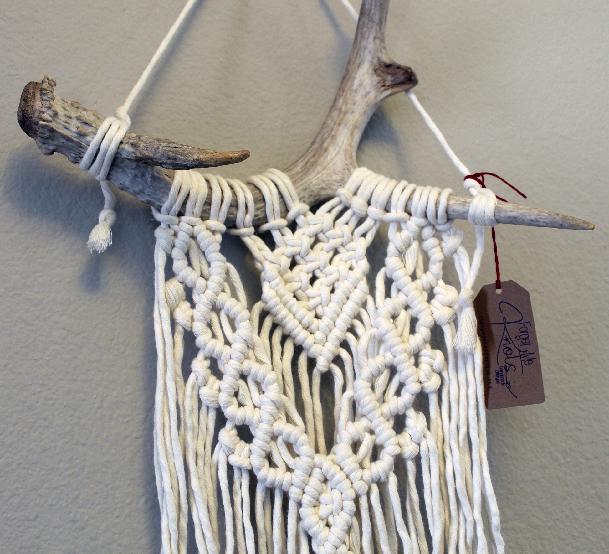 ONE-OF-A-KIND Forget Me Knots Antler Wall Hanging-Medium image 1