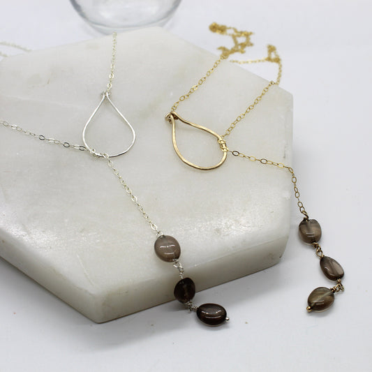 Bridgette Smoky Quartz Lariat Necklace image 0