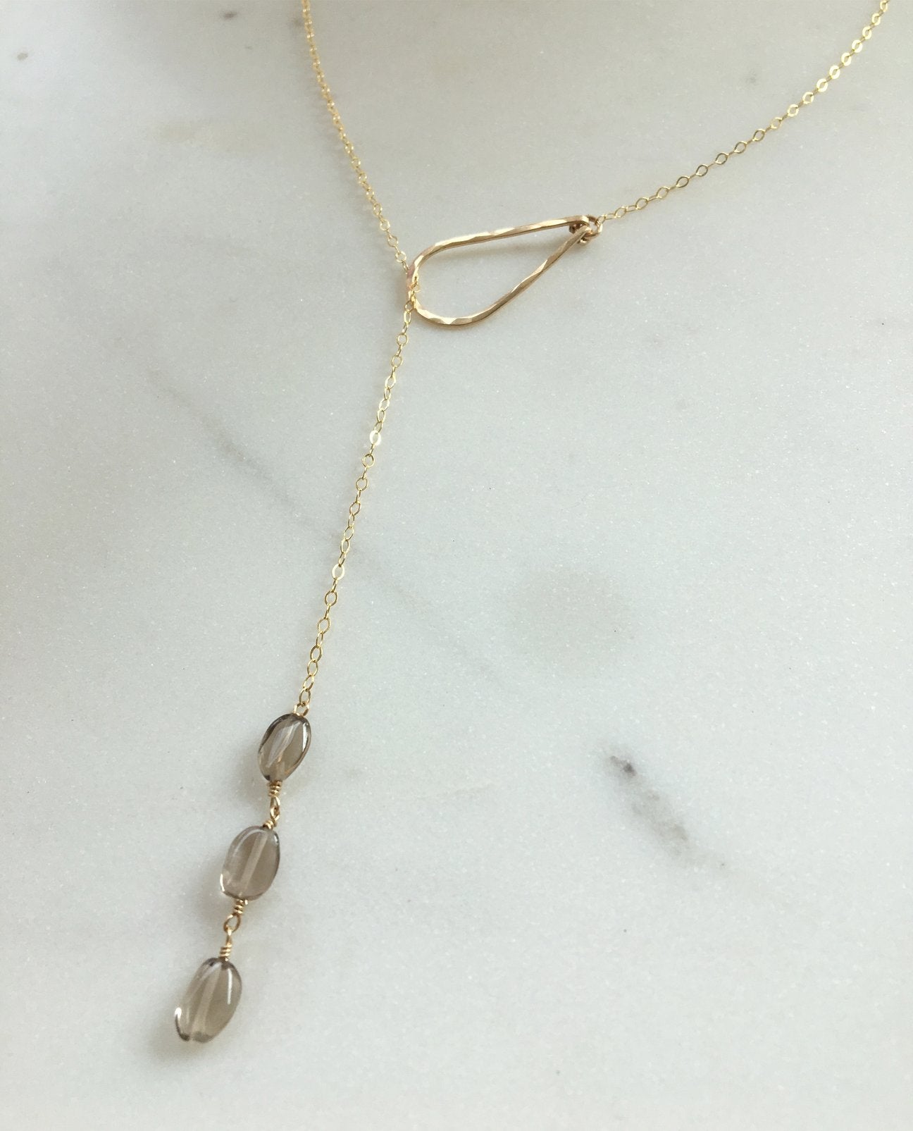 Bridgette Smoky Quartz Lariat Necklace image 3