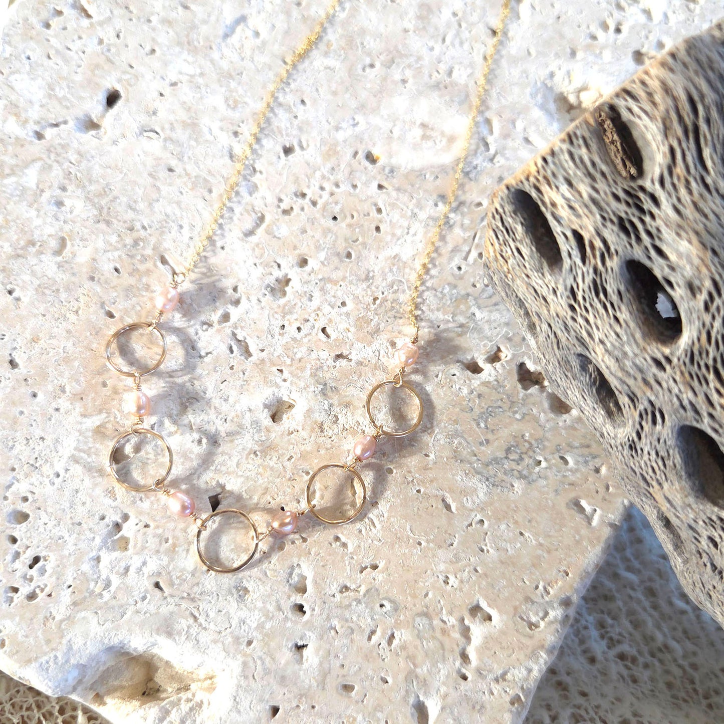 Rebecca Pearl Ring Necklace