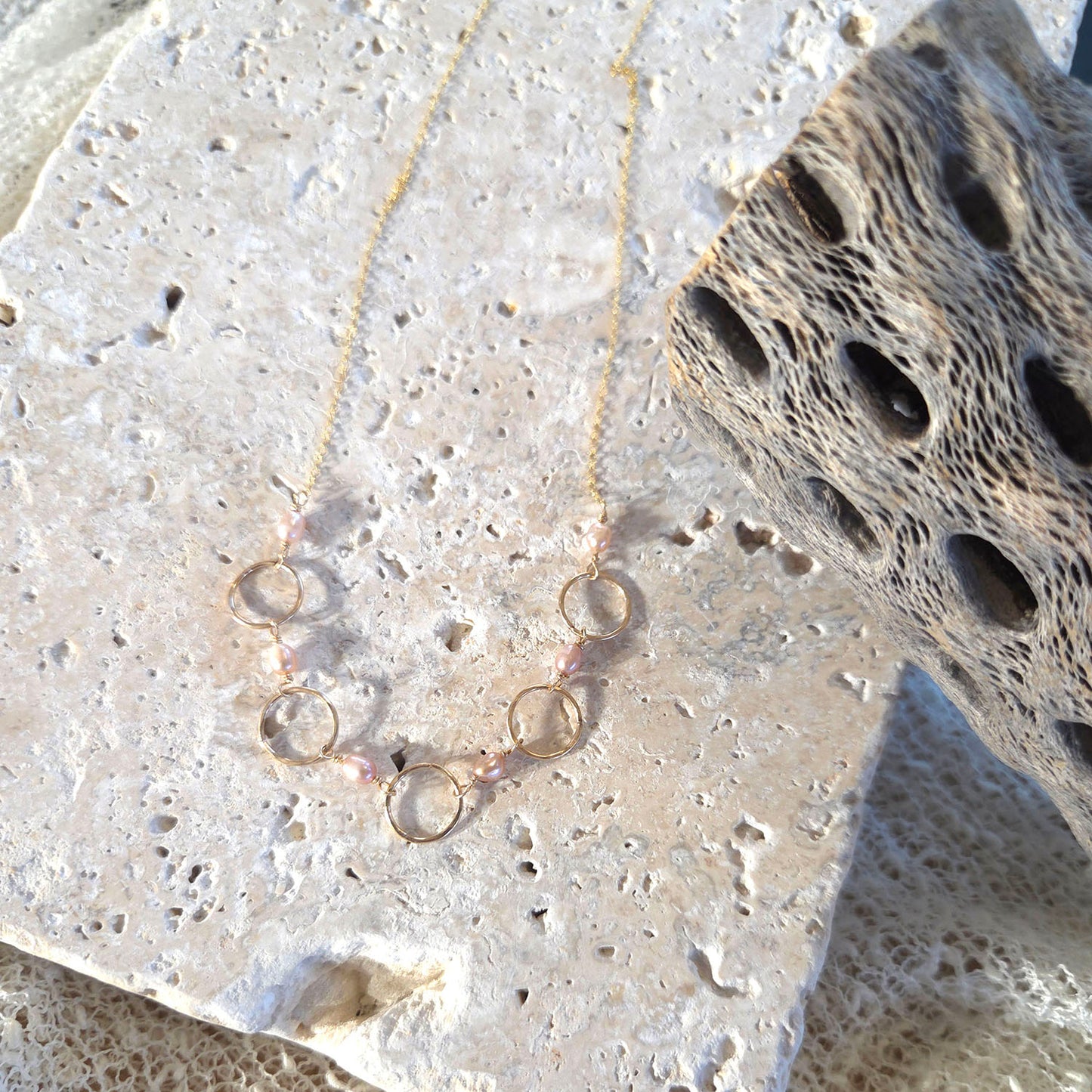 Rebecca Pearl Ring Necklace