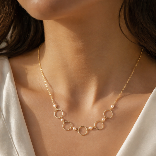 Rebecca Pearl Ring Necklace