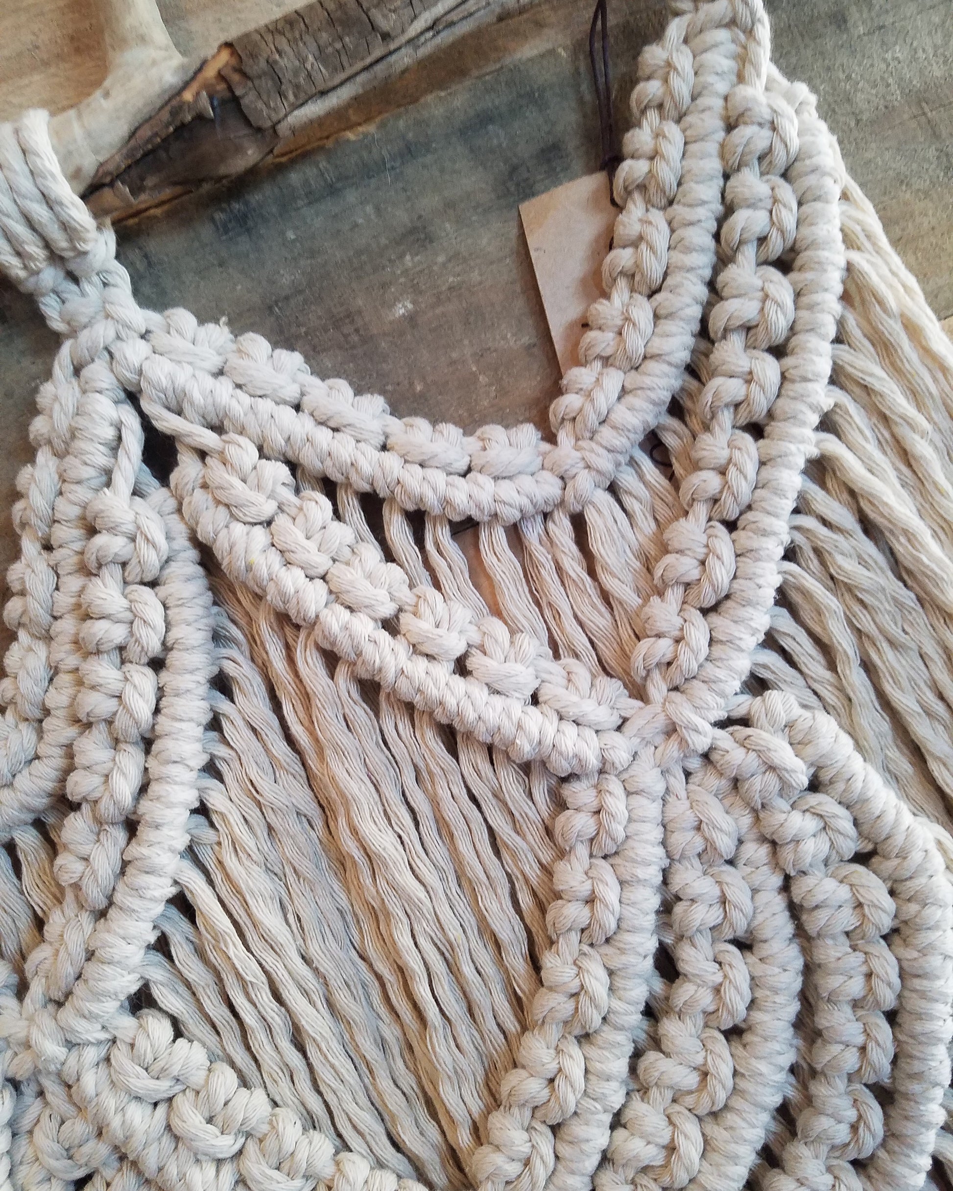 Large Bohemian Macrame Ivory Wall Hanging image 4