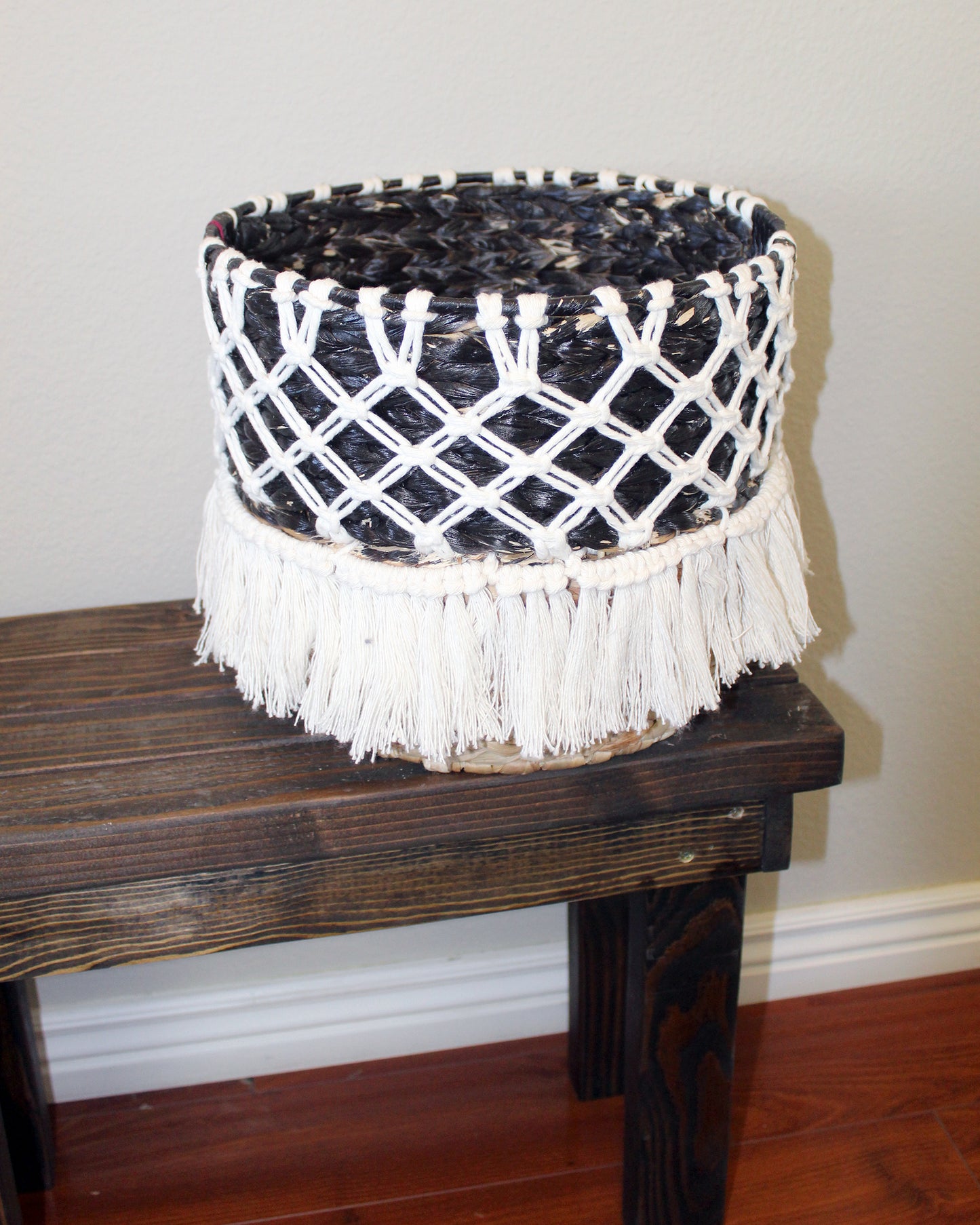 Forget Me Knots Macrame Criss-Cross Wicker Baskets image 3