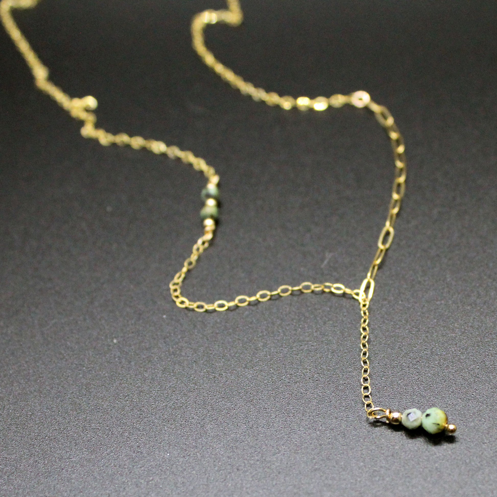 African Turquoise Fixed Lariat Necklace image 4