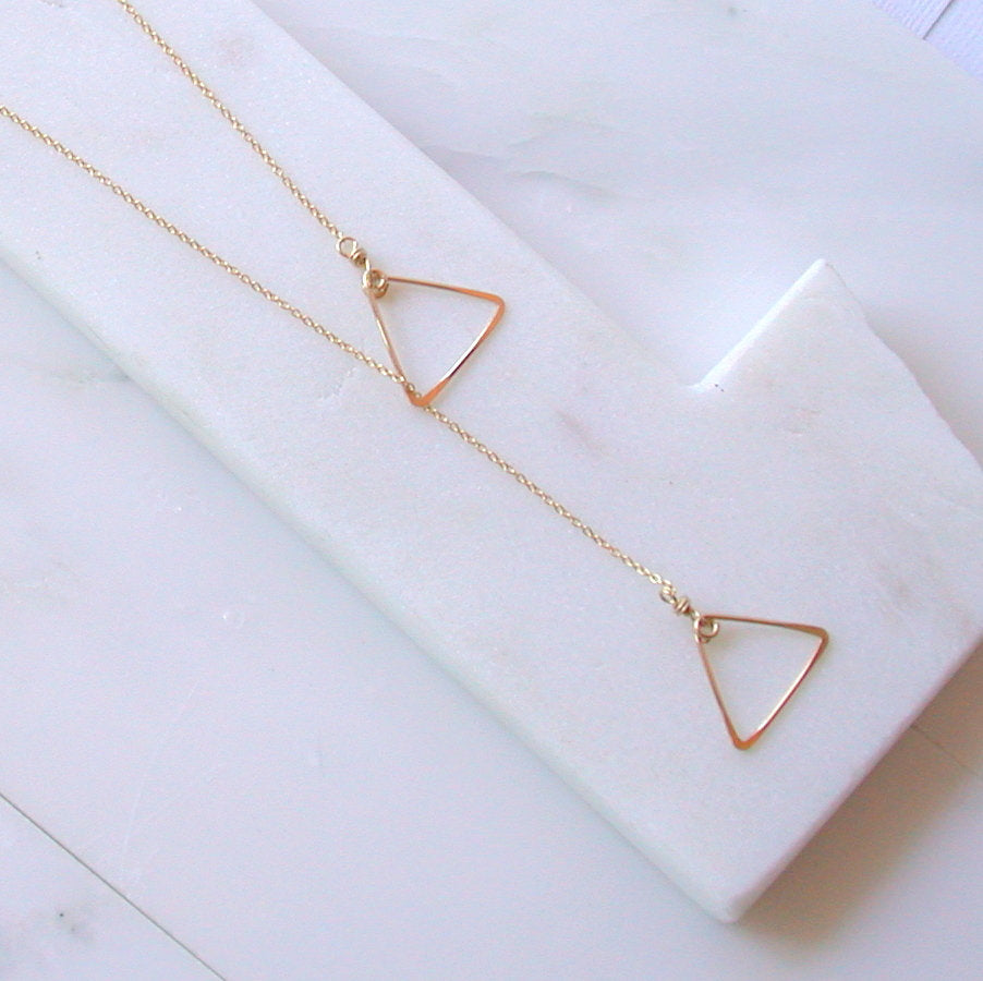 Triangle Lariat Necklace image 1