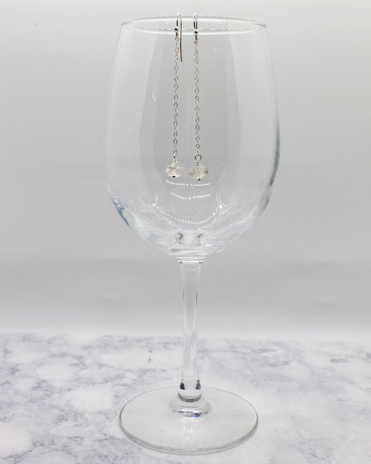 Brit Herkimer Diamond Chain Earrings image 1