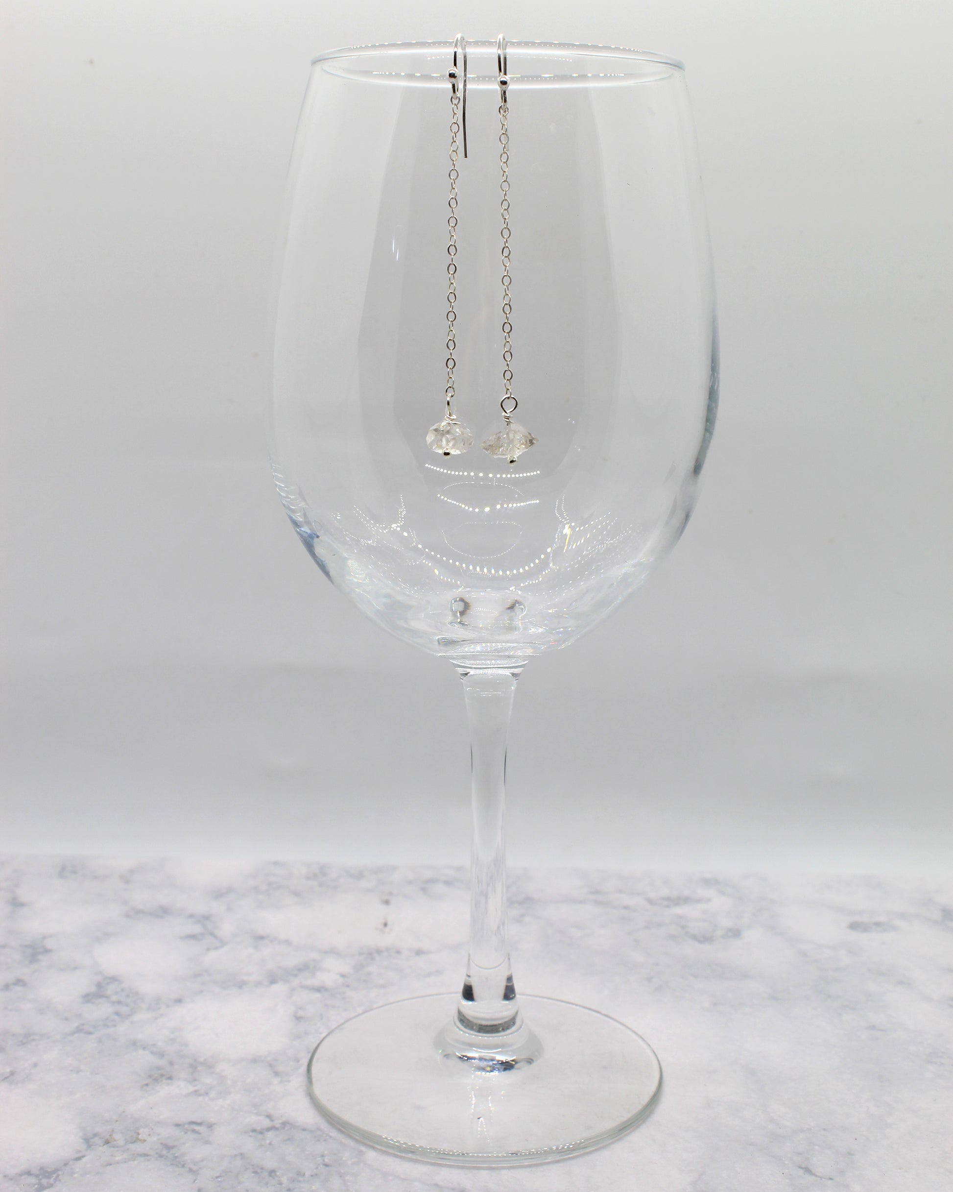 Brit Herkimer Diamond Chain Earrings image 1