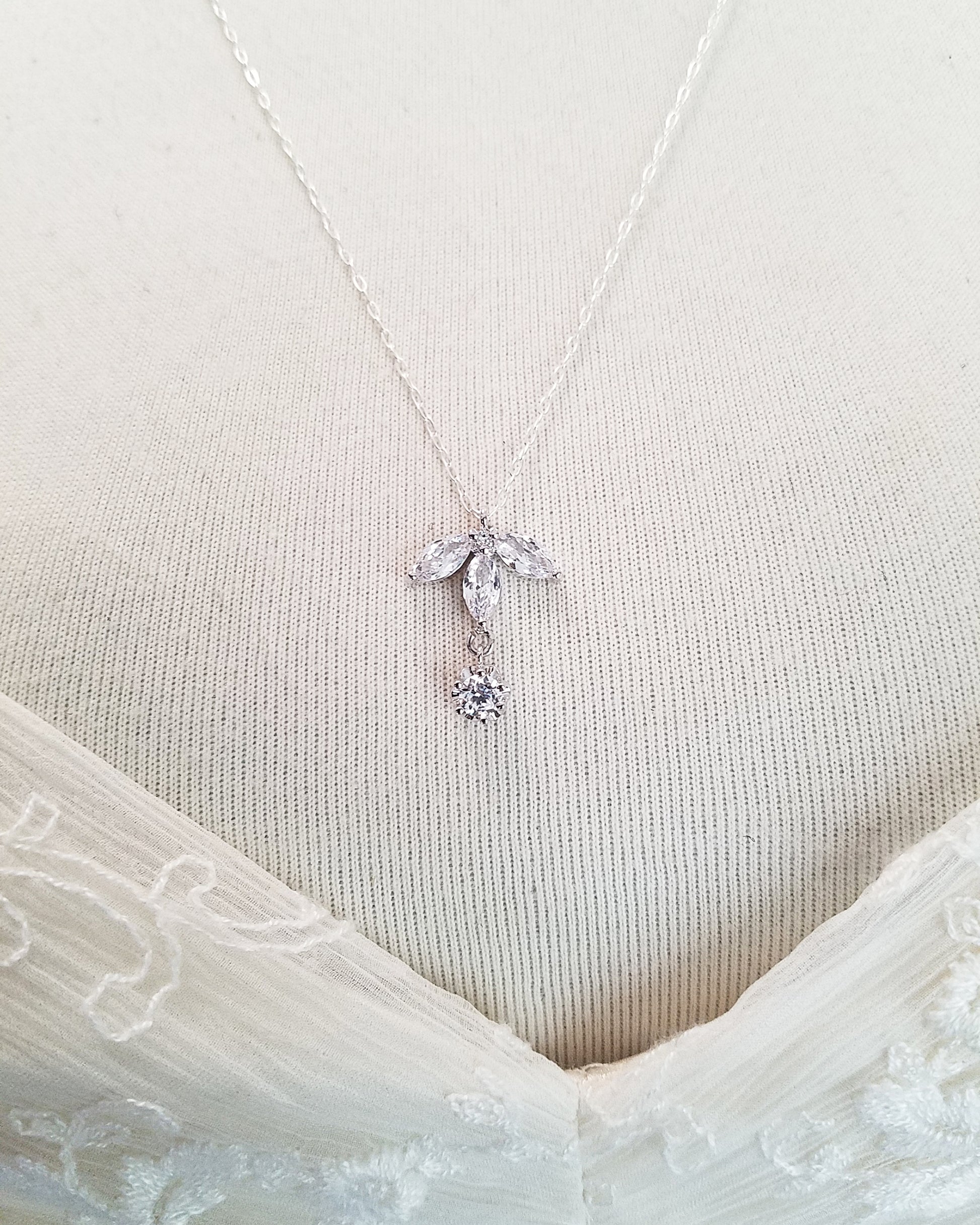 Back Drop Fleur De Lis Bridal Y Lariat Necklace image 5