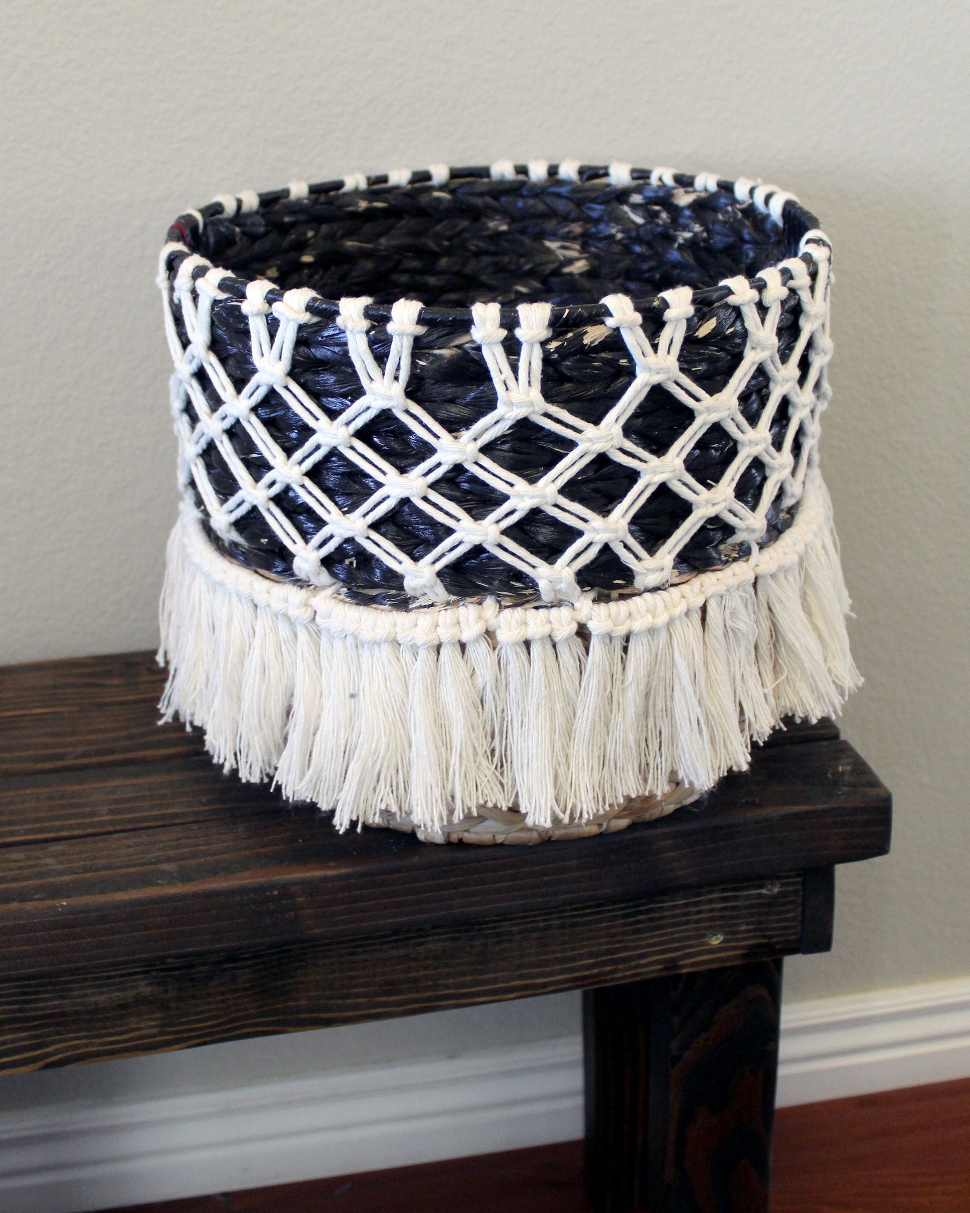 Forget Me Knots Macrame Criss-Cross Wicker Baskets image 2