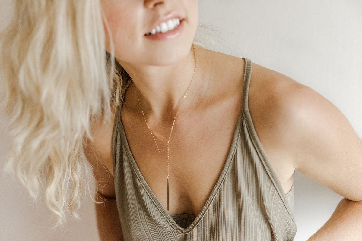 Triangle Lariat Necklace Necklace image 1