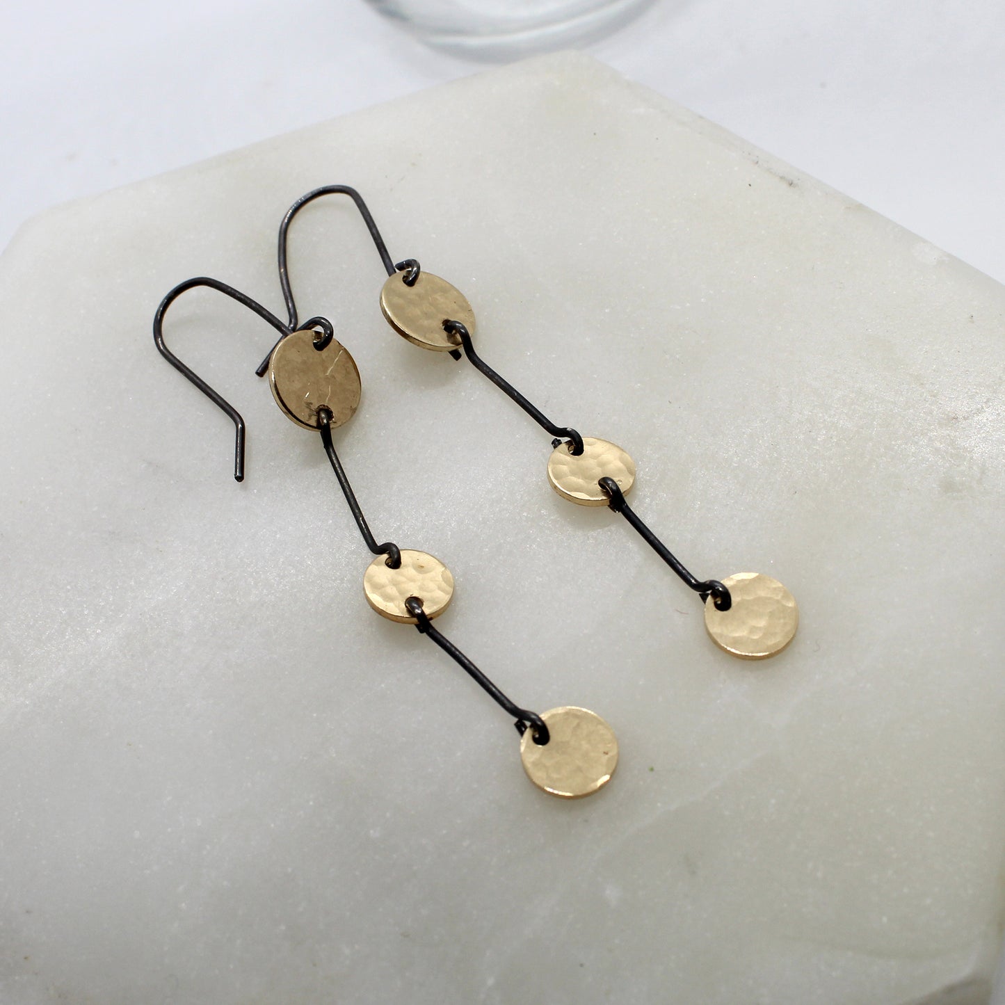 Tres Dark Link Disk Earrings image 1