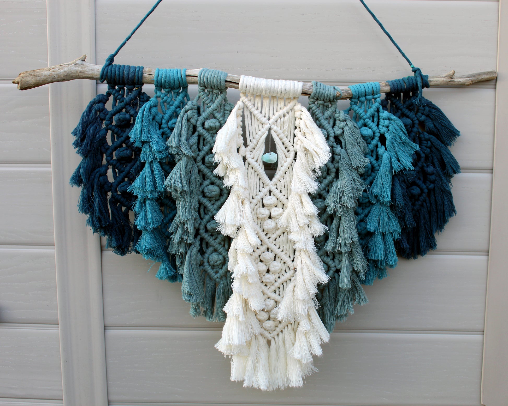 Forget Me Knots Macrame Fringe Tapestry Wall Hanging image 0