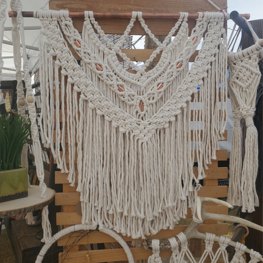 Criss-Cross Copper Wall Hanging-Macrame image 0