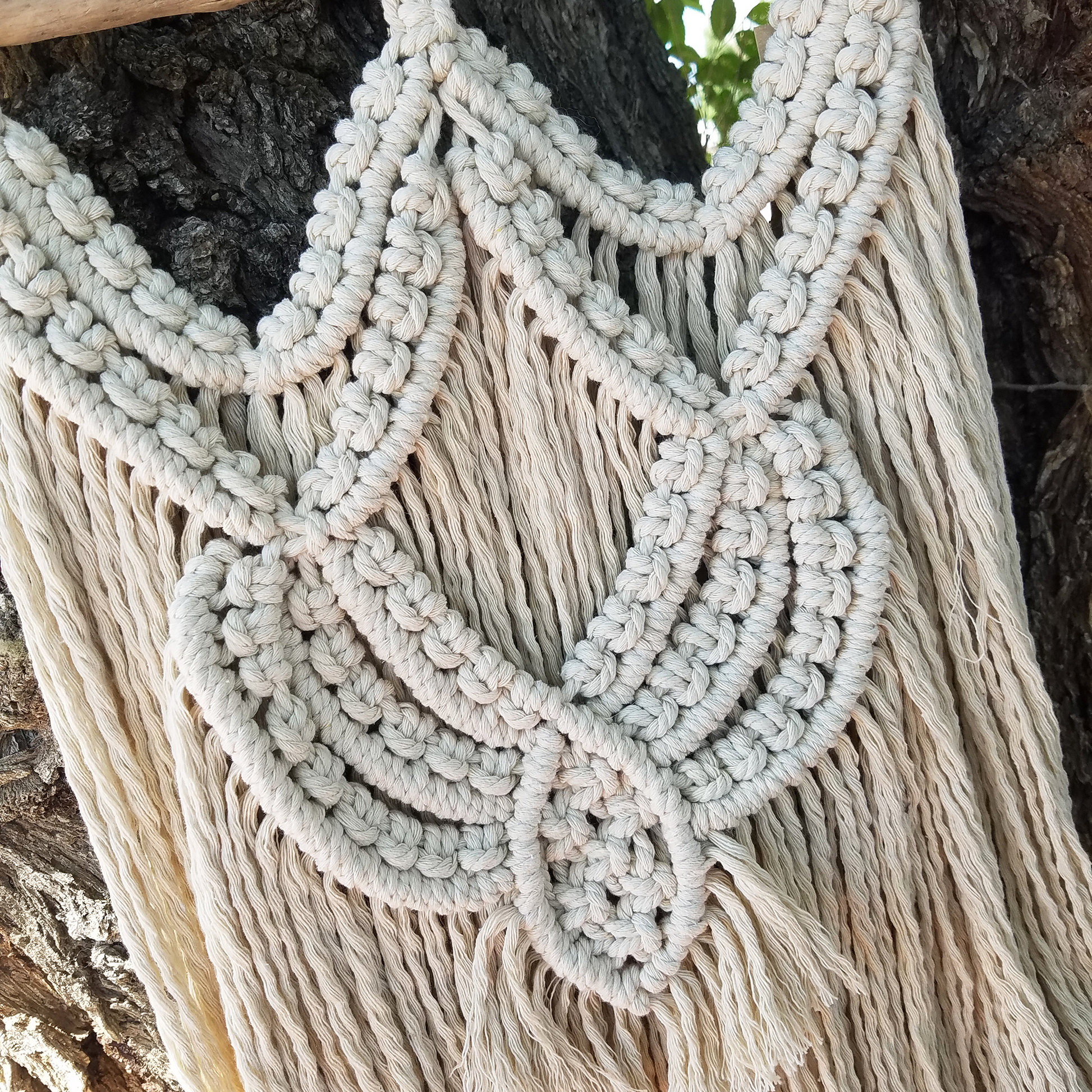 Large Bohemian Macrame Ivory Wall Hanging image 0