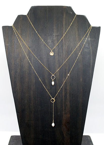 Pearl Ring Drop Necklace image 2