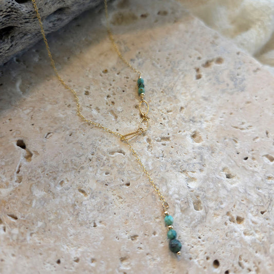 Alaya African Turquoise Lariat Necklace
