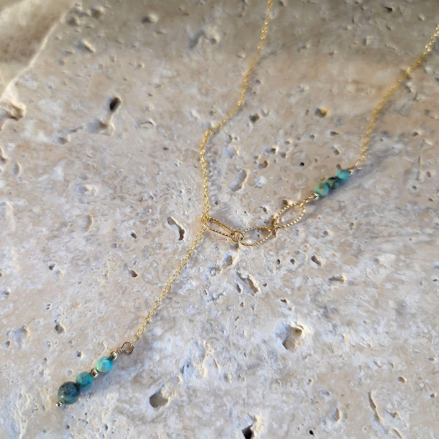 Alaya African Turquoise Lariat Necklace